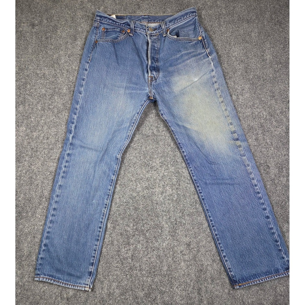 Levi's 501 Jeans Mens 34x32 Blue Original‎ Fit Straight Leg Denim Medium Wash 1B